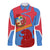 Aruba Flag Long Sleeve Button Shirt Elements Merged with Country's Shape – Unique National Design