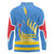 Aruba Flag Long Sleeve Polo Shirt Elements Merged with Country's Shape – Unique National Design