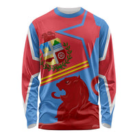 Aruba Flag Long Sleeve Shirt Elements Merged with Country's Shape – Unique National Design