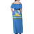 Aruba Flag Off Shoulder Maxi Dress Elements Merged with Country's Shape – Unique National Design