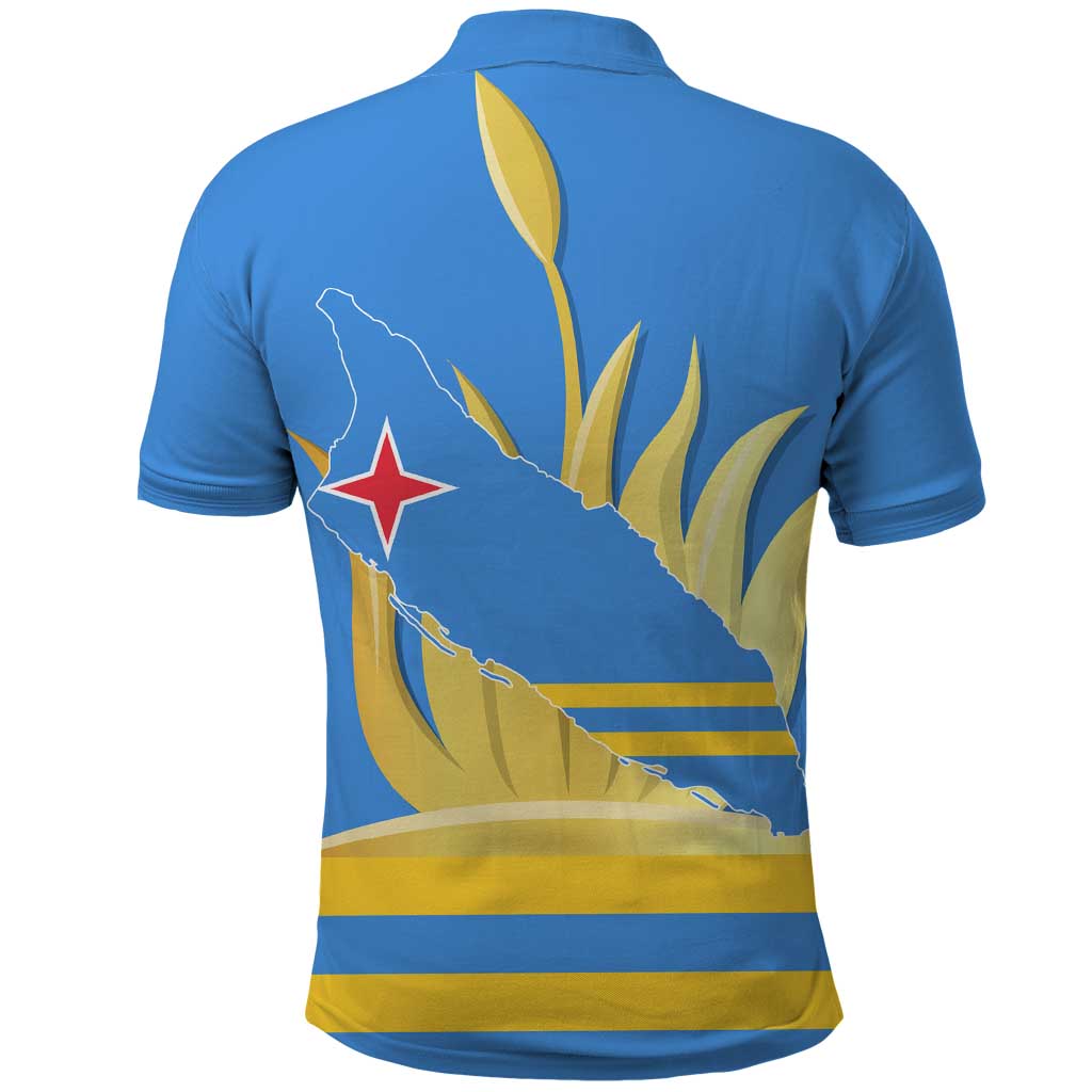 Aruba Flag Polo Shirt Elements Merged with Country's Shape – Unique National Design