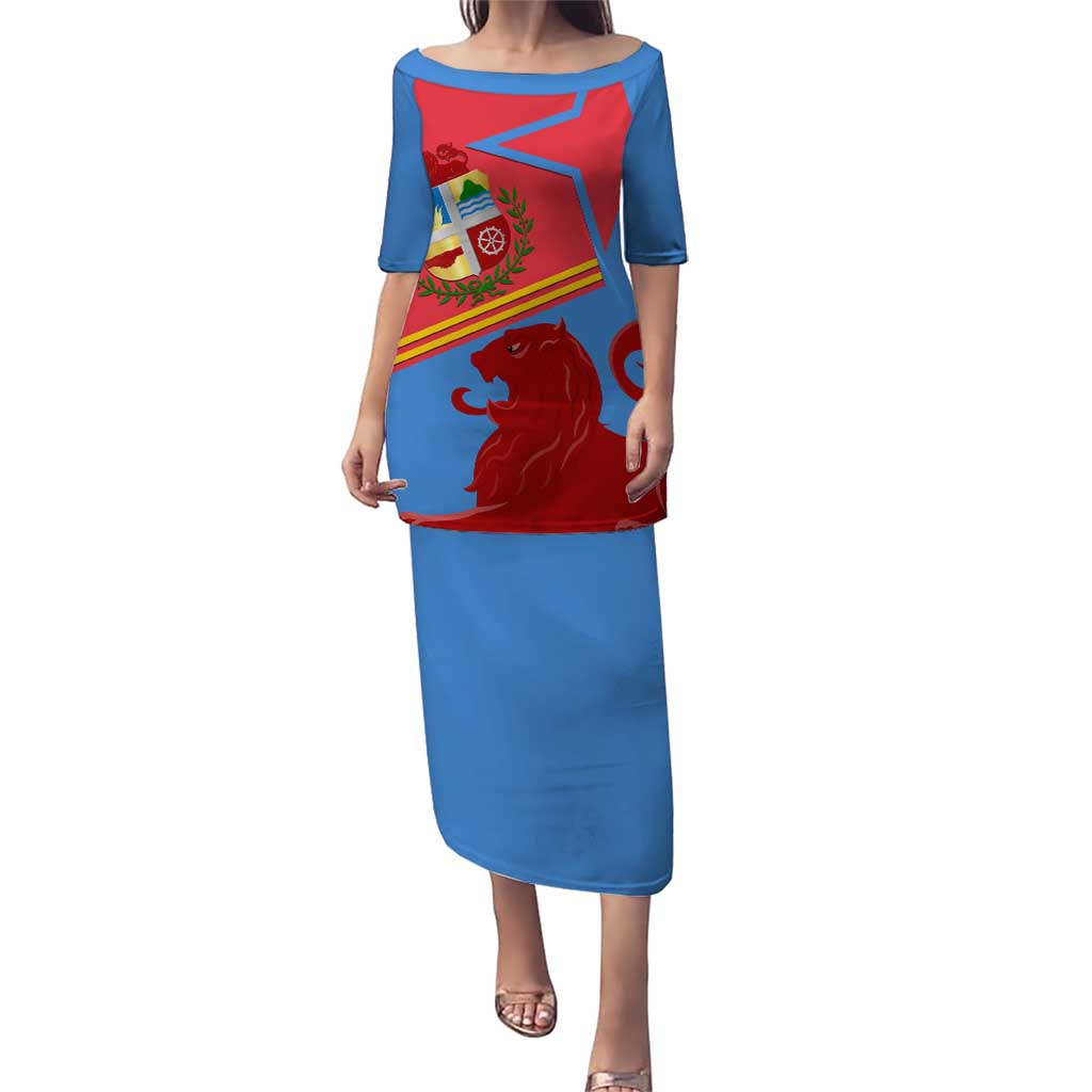 Aruba Flag Puletasi Elements Merged with Country's Shape – Unique National Design