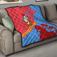 Aruba Flag Quilt Elements Merged with Country's Shape – Unique National Design