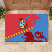 Aruba Flag Rubber Doormat Elements Merged with Country's Shape – Unique National Design