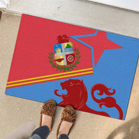 Aruba Flag Rubber Doormat Elements Merged with Country's Shape – Unique National Design