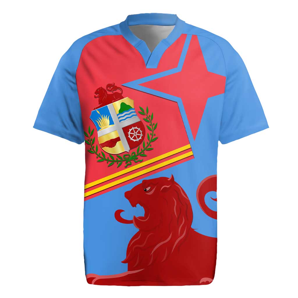 Aruba Flag Rugby Jersey Elements Merged with Country's Shape – Unique National Design