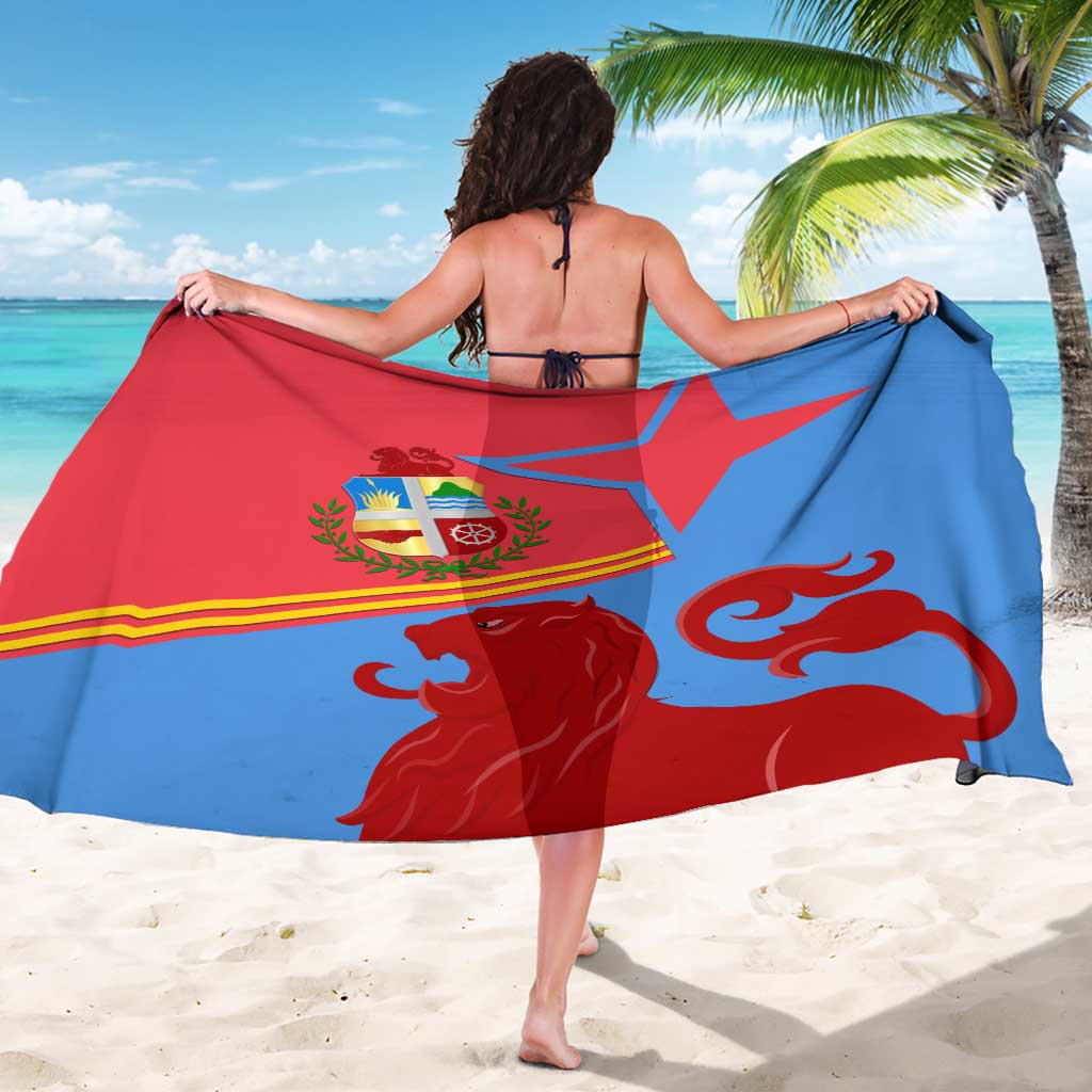 Aruba Flag Sarong Elements Merged with Country's Shape – Unique National Design