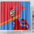 Aruba Flag Shower Curtain Elements Merged with Country's Shape – Unique National Design