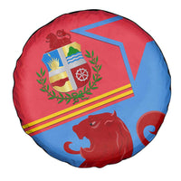 Aruba Flag Spare Tire Cover Elements Merged with Country's Shape – Unique National Design