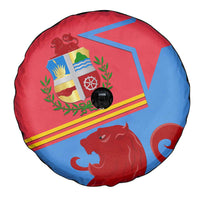 Aruba Flag Spare Tire Cover Elements Merged with Country's Shape – Unique National Design