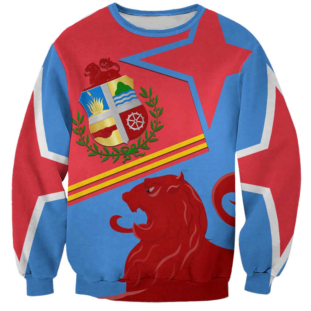 Aruba Flag Sweatshirt Elements Merged with Country's Shape – Unique National Design