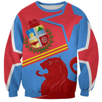 Aruba Flag Sweatshirt Elements Merged with Country's Shape – Unique National Design