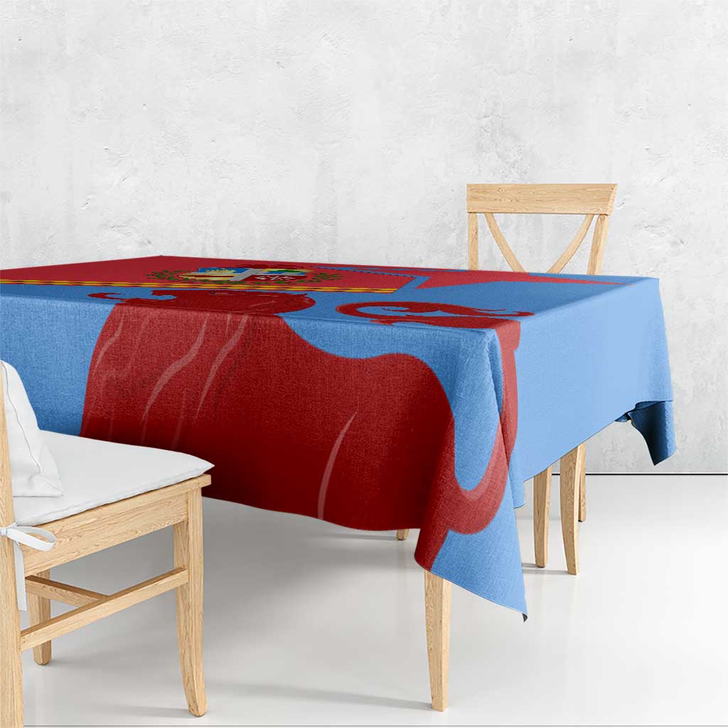 Aruba Flag Tablecloth Elements Merged with Country's Shape – Unique National Design