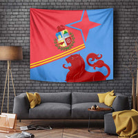 Aruba Flag Tapestry Elements Merged with Country's Shape – Unique National Design