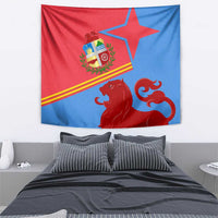 Aruba Flag Tapestry Elements Merged with Country's Shape – Unique National Design