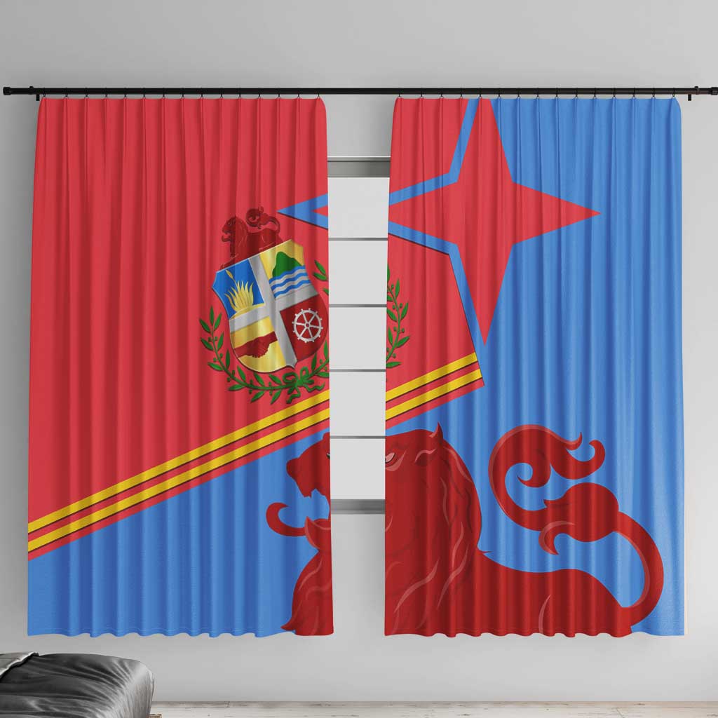 Aruba Flag Window Curtain Elements Merged with Country's Shape – Unique National Design