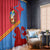Aruba Flag Window Curtain Elements Merged with Country's Shape – Unique National Design