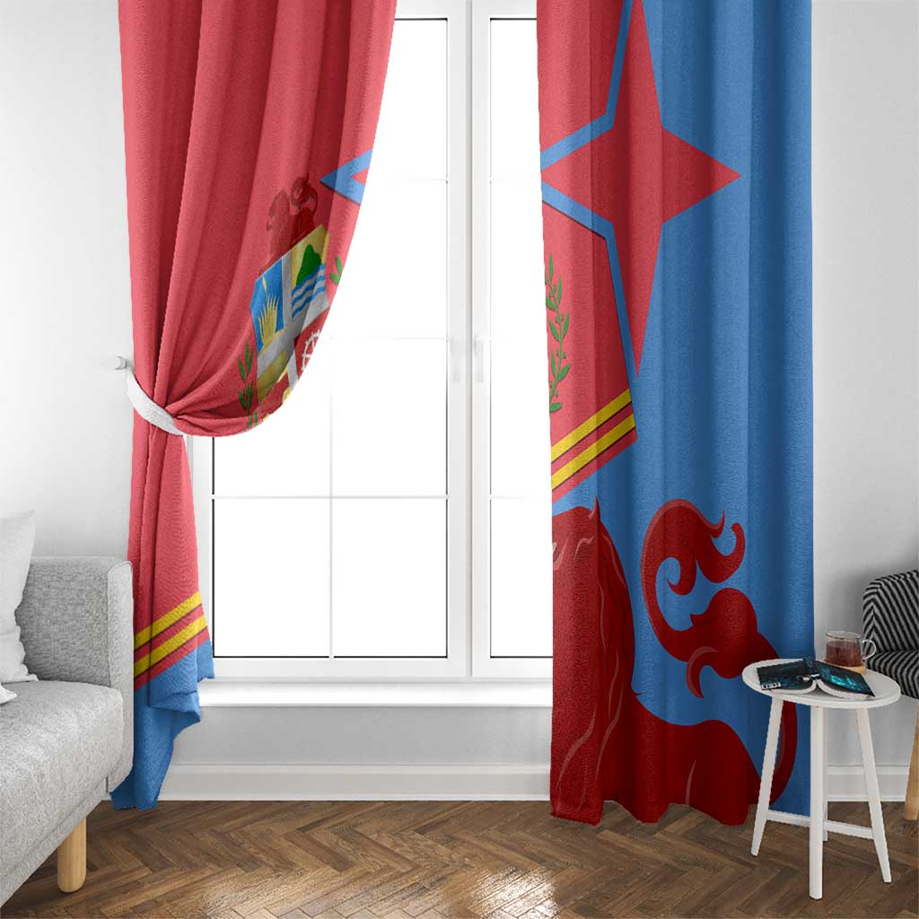 Aruba Flag Window Curtain Elements Merged with Country's Shape – Unique National Design