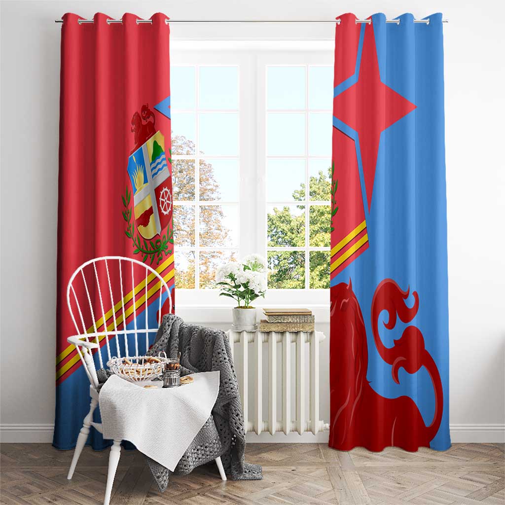 Aruba Flag Window Curtain Elements Merged with Country's Shape – Unique National Design