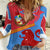 Aruba Flag Women Casual Shirt Elements Merged with Country's Shape – Unique National Design