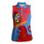 Aruba Flag Women Sleeveless Polo Shirt Elements Merged with Country's Shape – Unique National Design