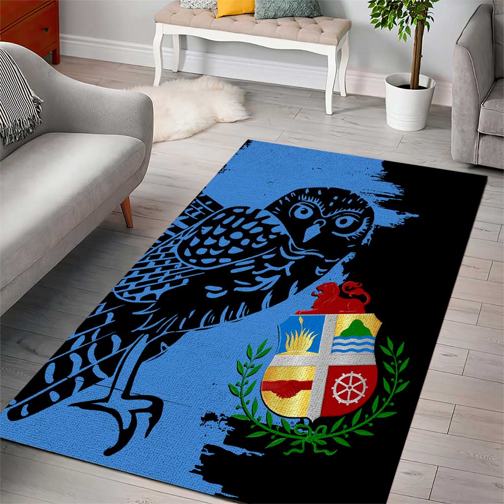 Aruba's Mascot Area Rug Blended with National Flag Details – Symbolic Design