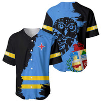 Aruba's Mascot Baseball Jersey Blended with National Flag Details – Symbolic Design