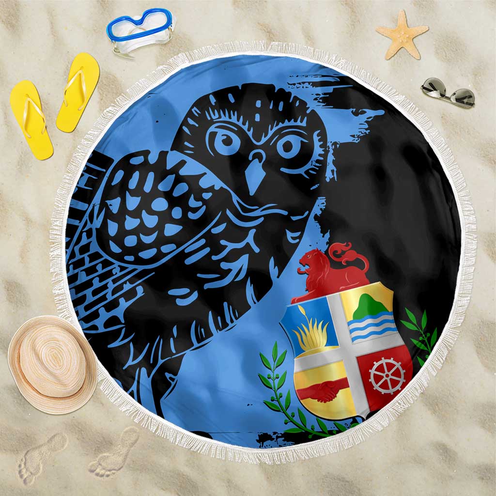 Aruba's Mascot Beach Blanket Blended with National Flag Details – Symbolic Design