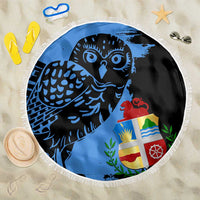 Aruba's Mascot Beach Blanket Blended with National Flag Details – Symbolic Design