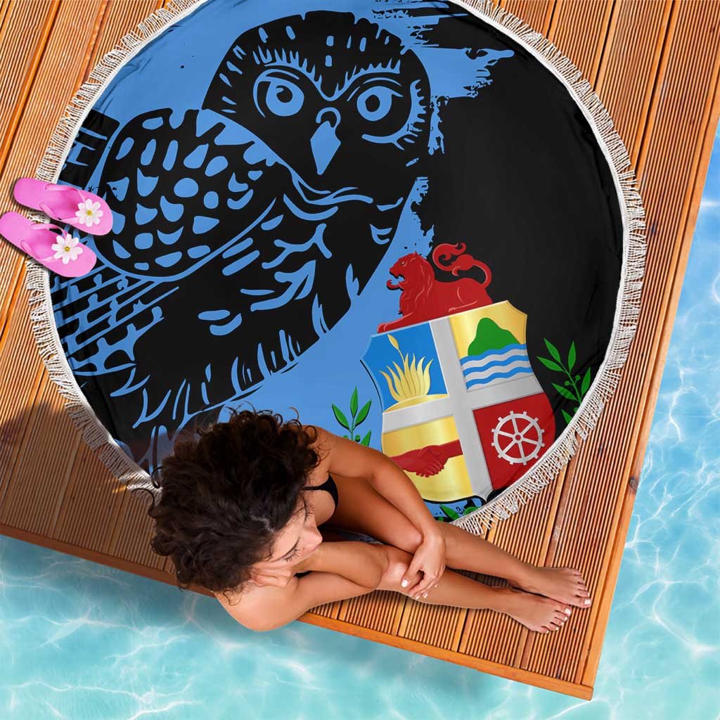 Aruba's Mascot Beach Blanket Blended with National Flag Details – Symbolic Design