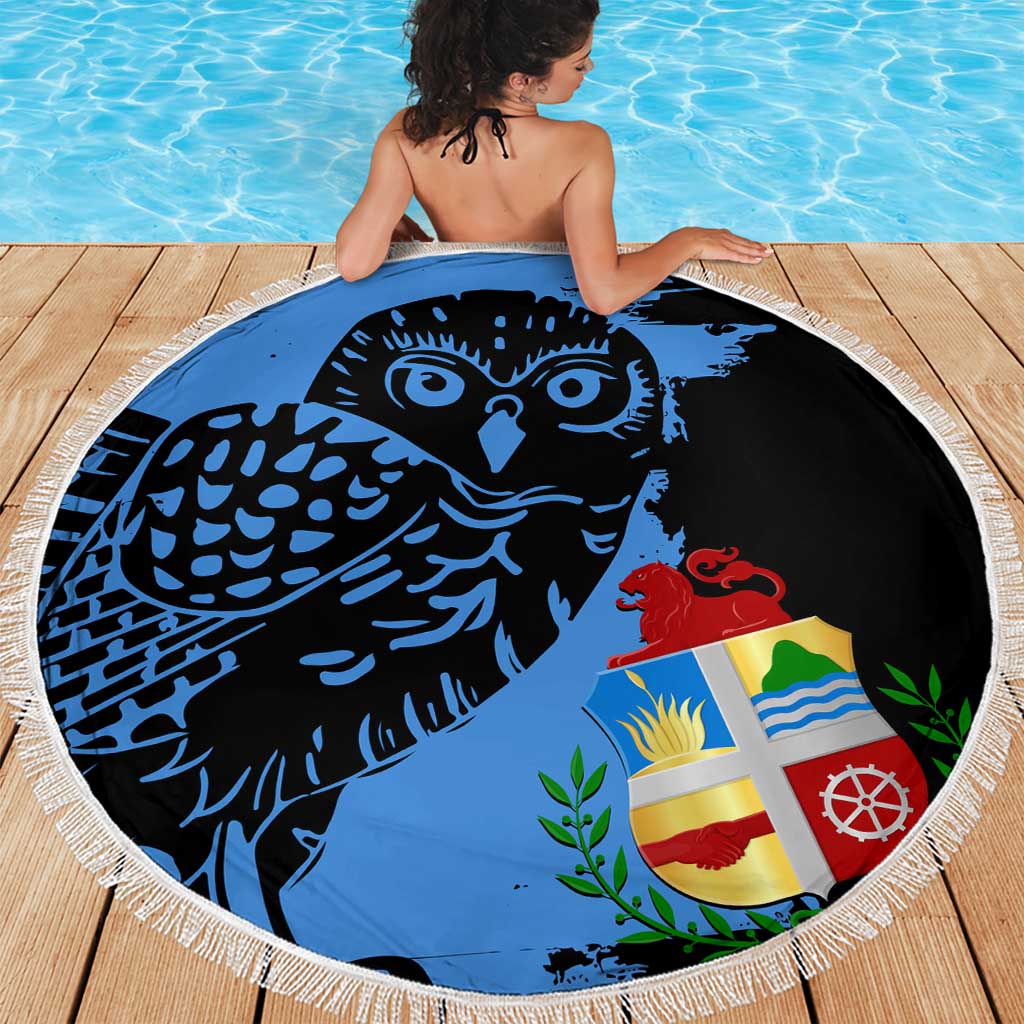 Aruba's Mascot Beach Blanket Blended with National Flag Details – Symbolic Design
