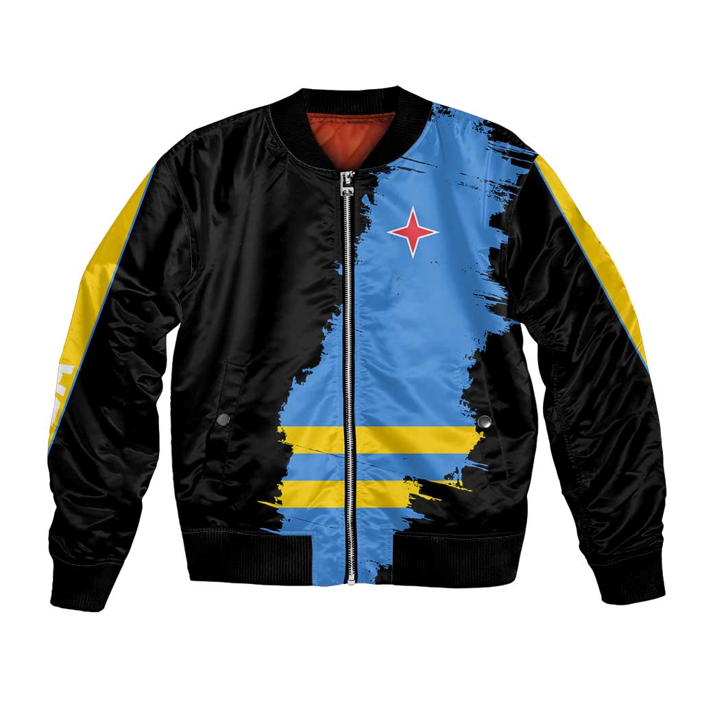 Aruba's Mascot Bomber Jacket Blended with National Flag Details – Symbolic Design