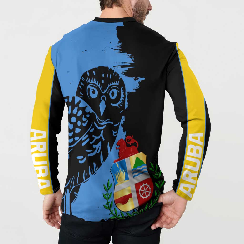Aruba's Mascot Button Sweatshirt Blended with National Flag Details – Symbolic Design
