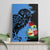 Aruba's Mascot Canvas Wall Art Blended with National Flag Details – Symbolic Design