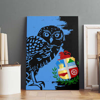 Aruba's Mascot Canvas Wall Art Blended with National Flag Details – Symbolic Design