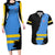 Aruba's Mascot Couples Matching Long Sleeve Bodycon Dress and Hawaiian Shirt Blended with National Flag Details – Symbolic Design