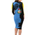Aruba's Mascot Family Matching Long Sleeve Bodycon Dress and Hawaiian Shirt Blended with National Flag Details – Symbolic Design