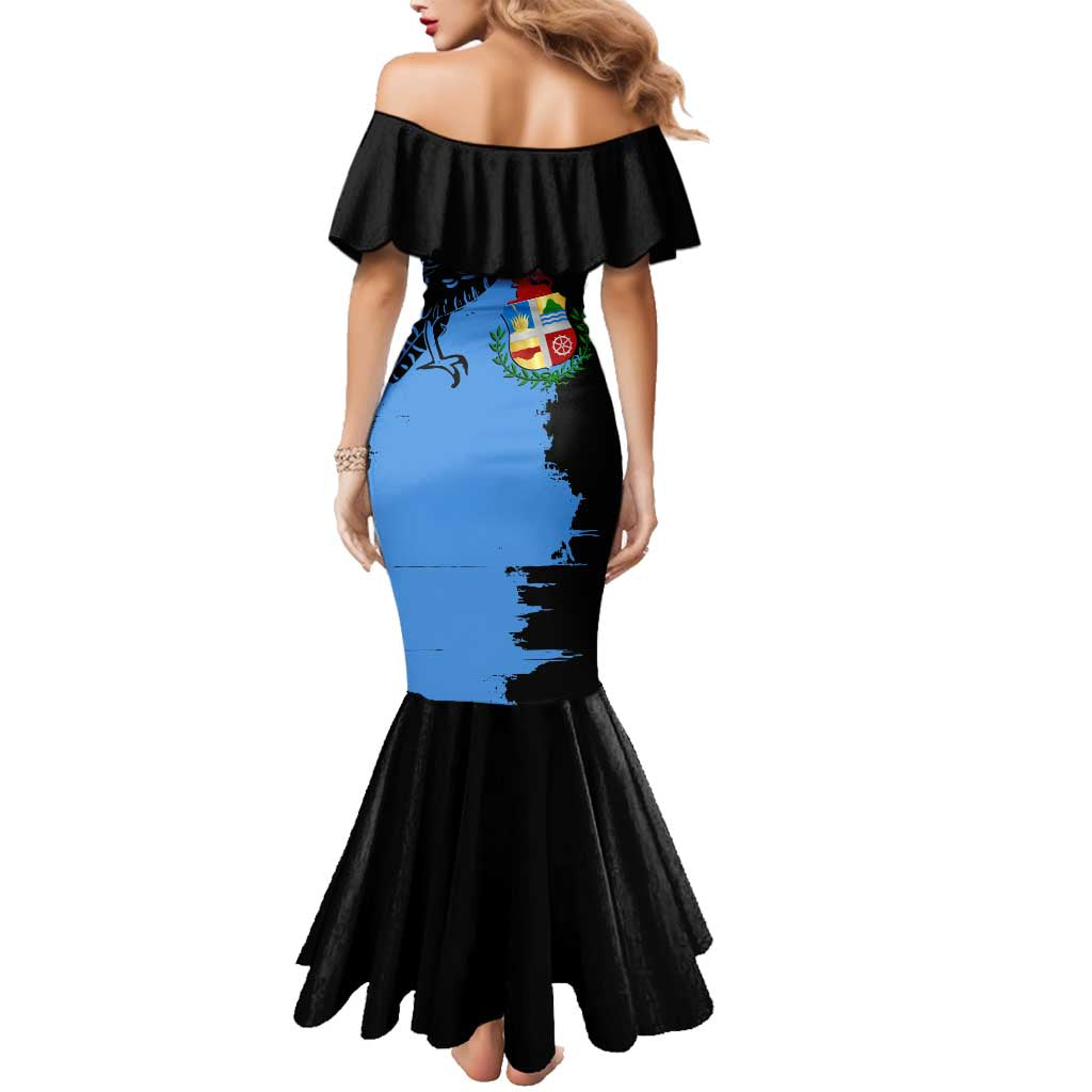 Aruba's Mascot Family Matching Mermaid Dress and Hawaiian Shirt Blended with National Flag Details – Symbolic Design