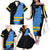Aruba's Mascot Family Matching Off The Shoulder Long Sleeve Dress and Hawaiian Shirt Blended with National Flag Details – Symbolic Design