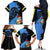 Aruba's Mascot Family Matching Off The Shoulder Long Sleeve Dress and Hawaiian Shirt Blended with National Flag Details – Symbolic Design