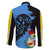 Aruba's Mascot Family Matching Off Shoulder Maxi Dress and Hawaiian Shirt Blended with National Flag Details – Symbolic Design