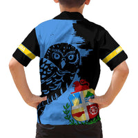 Aruba's Mascot Family Matching Puletasi and Hawaiian Shirt Blended with National Flag Details – Symbolic Design