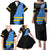 Aruba's Mascot Family Matching Puletasi and Hawaiian Shirt Blended with National Flag Details – Symbolic Design
