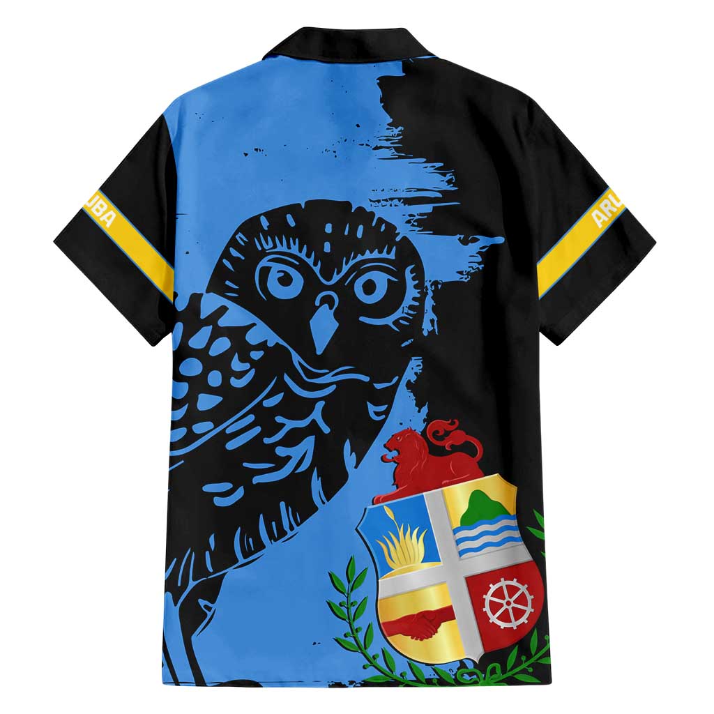 Aruba's Mascot Family Matching Short Sleeve Bodycon Dress and Hawaiian Shirt Blended with National Flag Details – Symbolic Design