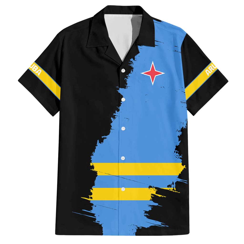 Aruba's Mascot Hawaiian Shirt Blended with National Flag Details – Symbolic Design