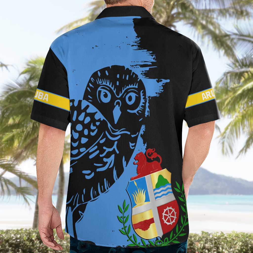 Aruba's Mascot Hawaiian Shirt Blended with National Flag Details – Symbolic Design