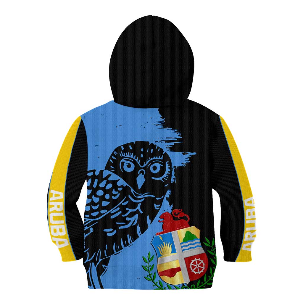 Aruba's Mascot Kid Hoodie Blended with National Flag Details – Symbolic Design