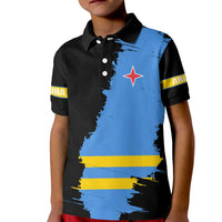 Aruba's Mascot Kid Polo Shirt Blended with National Flag Details – Symbolic Design
