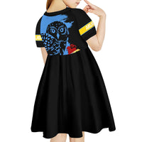 Aruba's Mascot Kid Short Sleeve Dress Blended with National Flag Details – Symbolic Design