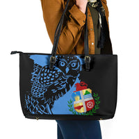 Aruba's Mascot Leather Tote Bag Blended with National Flag Details – Symbolic Design